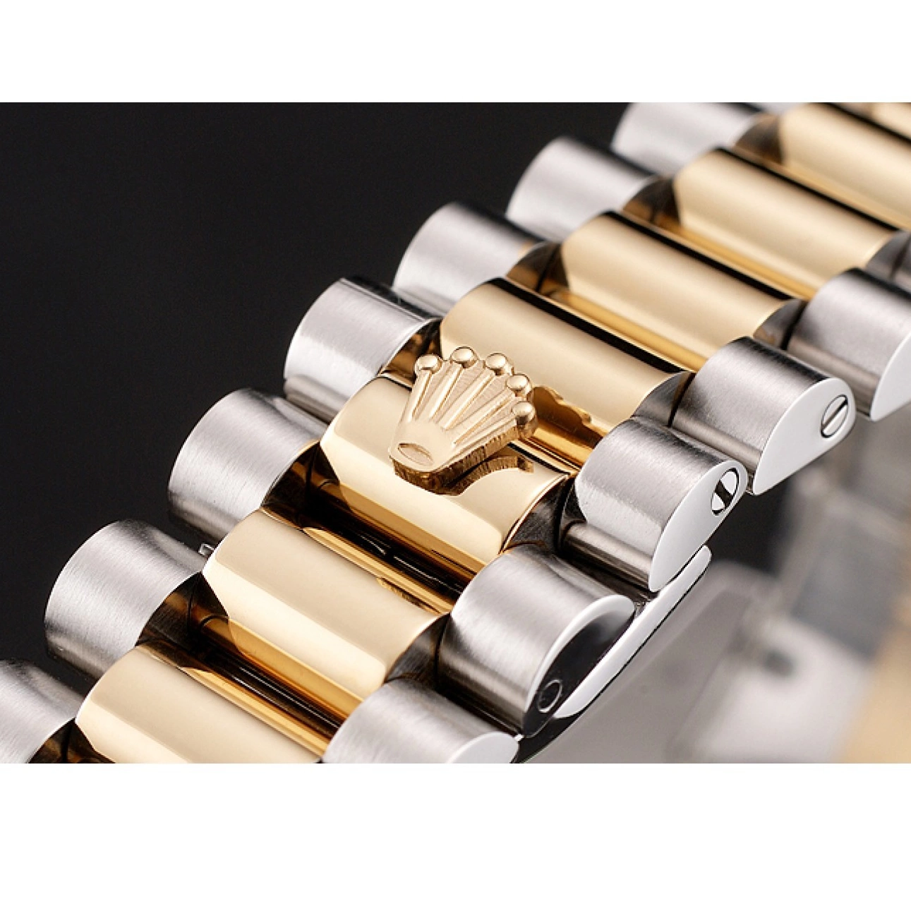 Best AAA Replica Sites Tone Day-Date Rubies Diamonds Dial Swiss Black Two Rolex 1454105 And Bracelet 0816